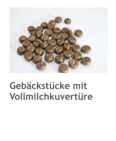 Gebäckstücke mit  Vollmilchkuvertüre