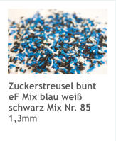 Zuckerstreusel bunt eF Mix blau weiß schwarz Mix Nr. 85 1,3mm