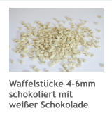 Waffelstücke 4-6mm schokoliert mit  weißer Schokolade