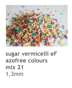 sugar vermicelli eF azofree colours  mix 21 1,3mm