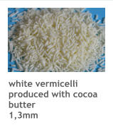 white vermicelli produced with cocoa butter 1,3mm