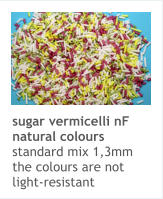 sugar vermicelli nF natural colours standard mix 1,3mm the colours are not light-resistant