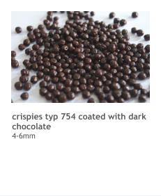 crispies typ 754 coated with dark chocolate 4-6mm