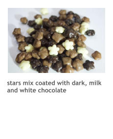 stars mix coated with dark, milk and white chocolate